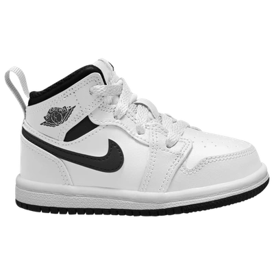 Shop Jordan Boys  Aj 1 Mid In White/black/white