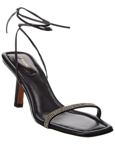 Shop Frame Le Ozzie Lace-up Leather Sandal In Black