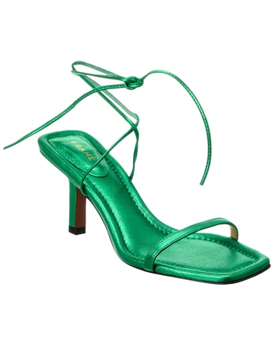 Shop Frame Le Ozzie Leather Sandal In Green