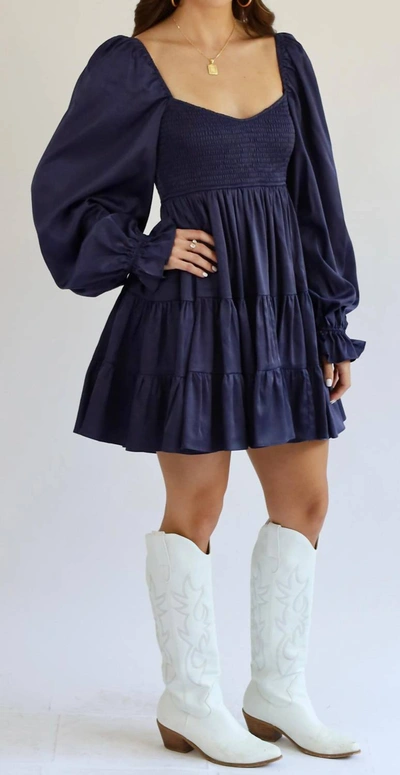 Shop Sincerely Ours Kinsley Dress In Smoke Blue