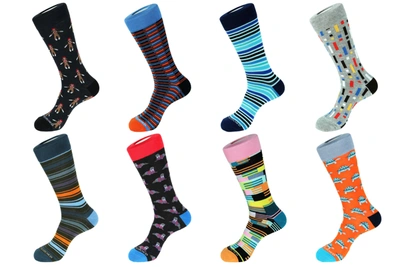 Shop Unsimply Stitched Crew Sock 8 Pack 80010 In Multi