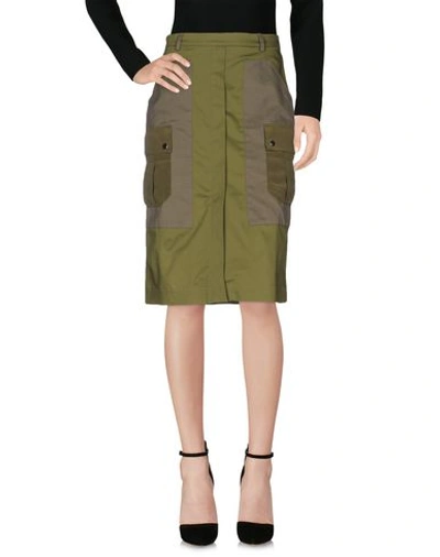 Shop Altuzarra Knee Length Skirts In Military Green