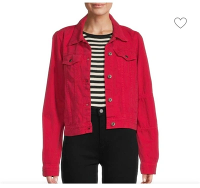 Shop Free People Rumors Denim Jacket In Red