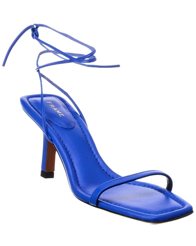 Shop Frame Le Ozzie Lace-up Leather Sandal In Blue
