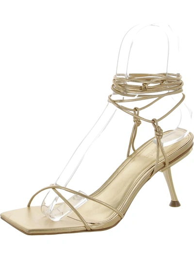 Shop Cult Gaia Sanam Womens Leather Strappy Heels In Gold