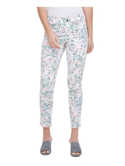Shop Calvin Klein Womens Floral Print Mid-rise Skinny Pants In Multi