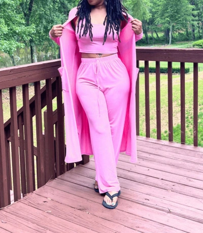 Wlm Rich Auntie Lounge Set In Pink In Pink