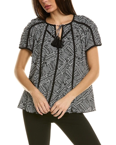 Shop Elie Tahari The Juliana Silk Blouse In Black