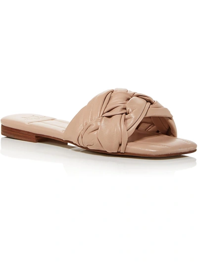 Shop Marc Fisher Ltd Miyuki Womens Leather Square Toe Slide Sandals In Pink
