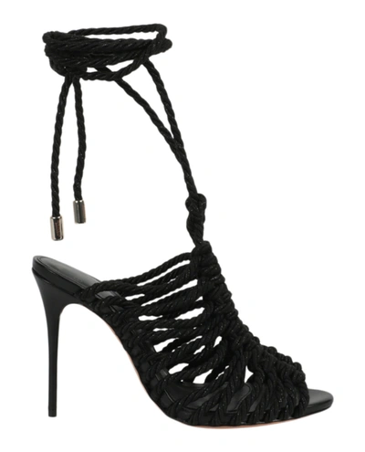 Shop Alexandre Birman Barbara Lurex Heel Sandals In Black