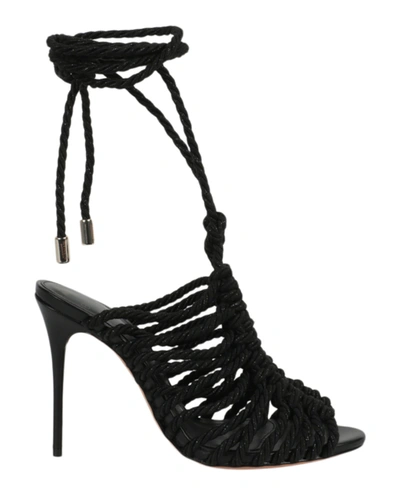 Alexandre Birman Barbara Lurex Heel Sandals In Black