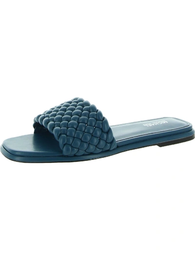 Shop Michael Michael Kors Amelia Womens Textured Slip On Slide Sandals In Multi