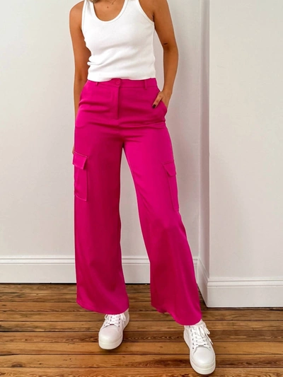 Shop Lucy Paris Atsuko Cargo Pant In Fuchsia In Pink