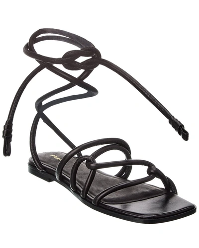 Shop Frame Le Remi Lace-up Leather Sandal In Black