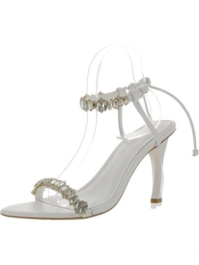 Shop Aje Womens Leather Jeweled Heels In White
