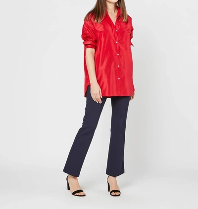 Shop Ann Mashburn Elongated Elle Shirt In Red