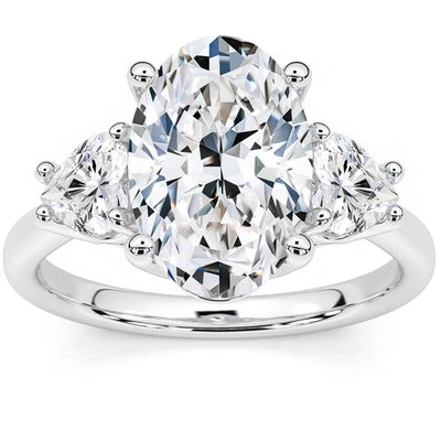 Pompeii3 Certified 2 3/4ct Oval & Heart Shape Diamond Engagement Ring Lab Grown 14k Gold In Multi