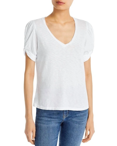 Shop Sundry Puff Sleeve V-neck Tee In White