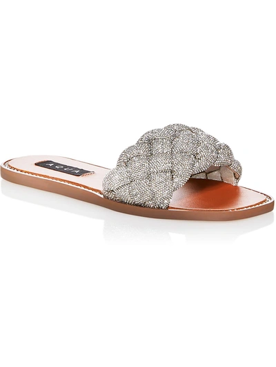 AQUA AQ-IVY WOMENS STUDDED DRESSY SLIDE SANDALS 