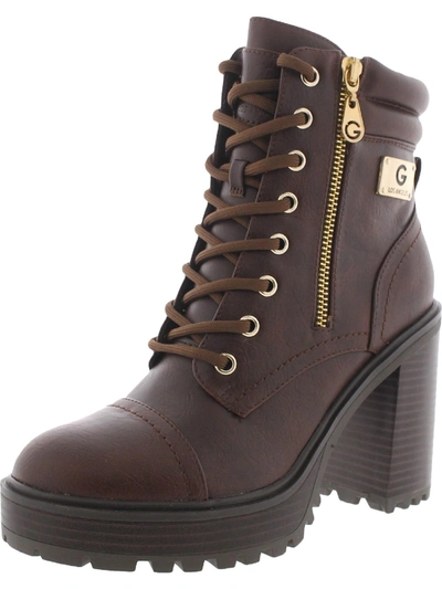 GBG Los Angeles Womens Sheeva Brown Combat & Lace-up Boots 6