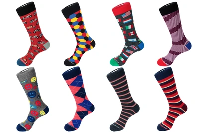 Shop Unsimply Stitched Crew Sock 8 Pack In Multi