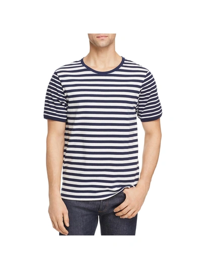 Shop Sovereign Code Skyline Mens Cotton Striped T-shirt In Blue