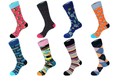 Shop Unsimply Stitched Crew Sock 8 Pack 80007 In Multi