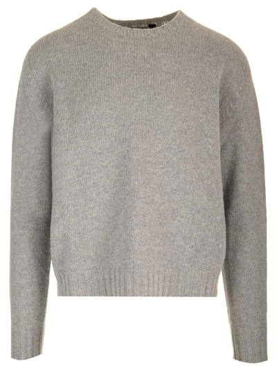 Shop Palm Angels Grey Wool Sweater