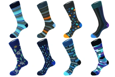 Shop Unsimply Stitched Crew Sock 8 Pack 80002 In Multi