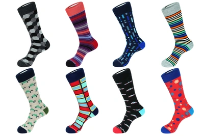 Shop Unsimply Stitched Crew Sock 8 Pack 80009 In Multi