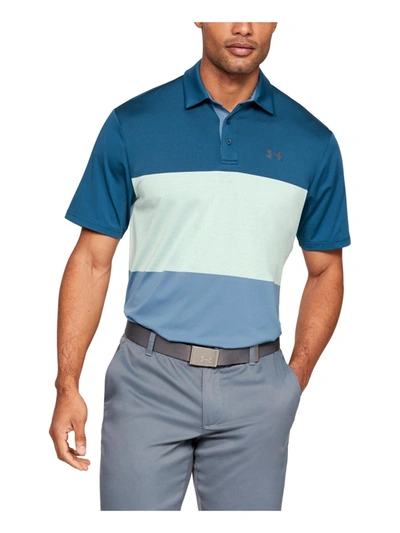 Shop Under Armour Playoff Mens Golf Active Polo In Blue