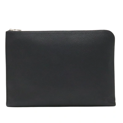 Pre-owned Louis Vuitton Pochette Jour Leather Clutch Bag () In Black