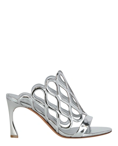 Shop Alexandre Birman Matilda 85 Heel Sandals In Silver