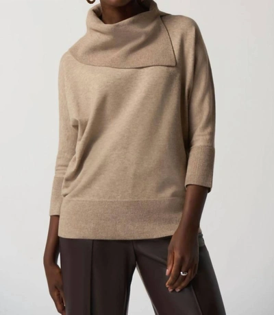 Shop Joseph Ribkoff Asymmetrical Sweater In Latte Mélange In Multi