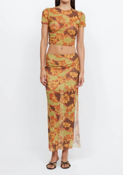 Shop Bec & Bridge Julien Maxi Skirt In Hibiscus Patch In Multi