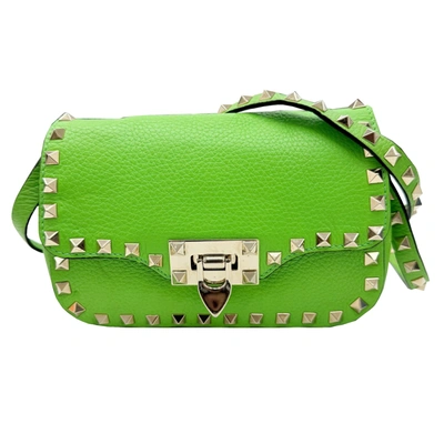 Shop Valentino Rockstud Leather Shopper Bag () In Green