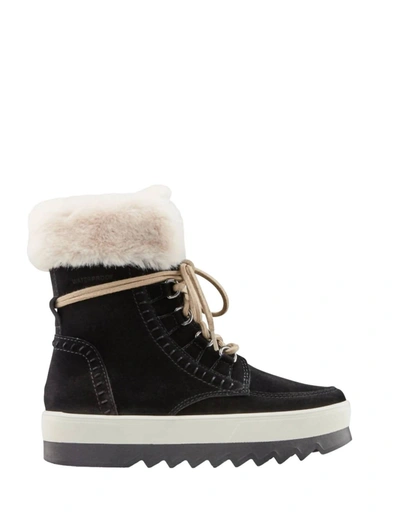 Shop Cougar Vanetta Suede Waterproof Winter Boot In Black/cream