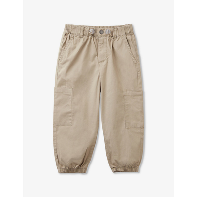 Shop Benetton Boys Khaki Green Kids Patch-pocket Stretch-cotton Cargo Trousers 18 Months - 6 Years