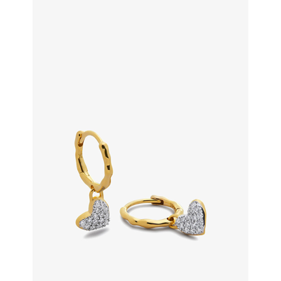 Monica Vinader Womens Yellow Gold Heart 18ct Yellow Gold-plated Vermeil Sterling-silver And 1.7ct Di In Yellow Gold