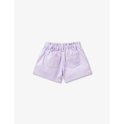 Shop Benetton Elasticated-waist Stretch-denim Shorts 18 Months-6 Years In Lilac