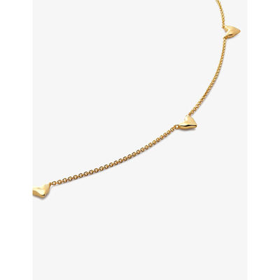 Monica Vinader Womens Yellow Gold Heart Station 18ct Yellow Gold-plated Vermeil Sterling-silver Neck In Yellow Gold
