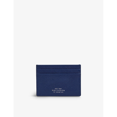 Shop Smythson Indigo Panama Calfskin-leather Card Holder
