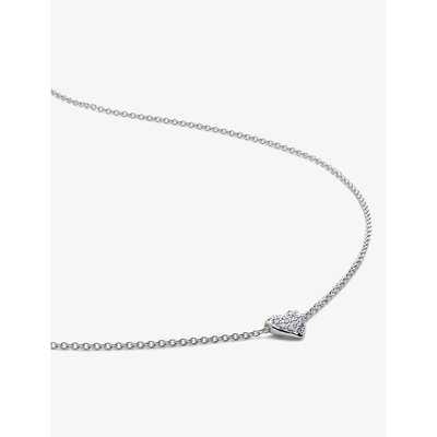 Monica Vinader Womens Sterling Silver Heart Sterling-silver And 2.4ct Diamond Pendant Necklace In Sterling Silver