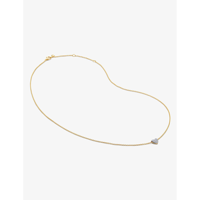 Monica Vinader Womens Yellow Gold Heart 18ct Yellow Gold-plated Vermeil Sterling-silver And 2.4ct Pe In Yellow Gold
