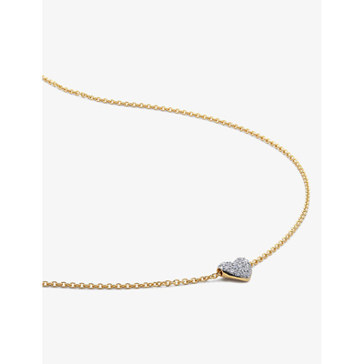 Monica Vinader Womens Yellow Gold Heart 18ct Yellow Gold-plated Vermeil Sterling-silver And 2.4ct Pe In Yellow Gold