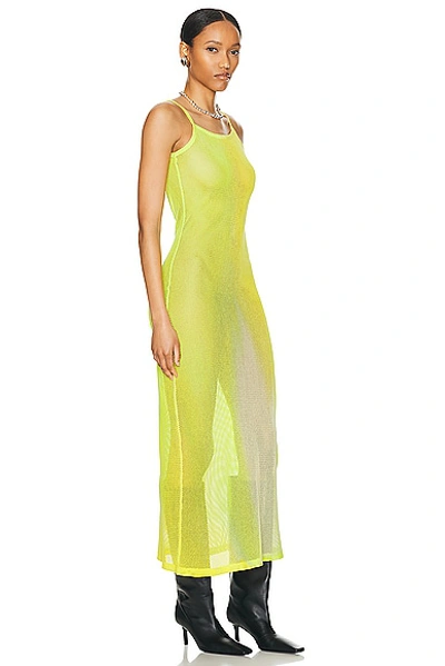 Shop Acne Studios See Through Dress In Acid Yellow