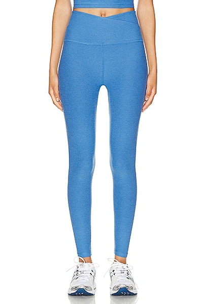 Shop Beyond Yoga Spacedye At Your Leisure High Waisted Midi Legging In Sky Blue Heather