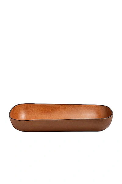 Shop Hunting Season Molded Leather Oversized Oval Bowl In Cognac