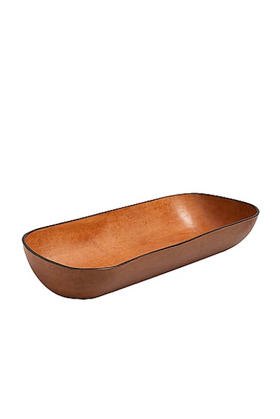 Shop Hunting Season Molded Leather Oversized Oval Bowl In Cognac