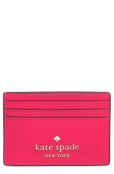 Shop Kate Spade Cameron Small Slim Cardholder Wallet In Bikini Pink